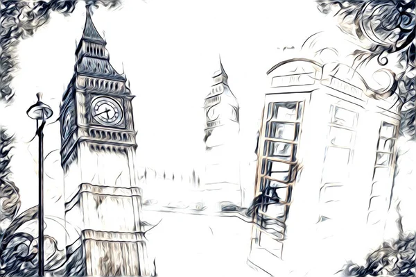 Londra sanat tasarımı çizimi çizimi eğlenceli tasarım antika retro