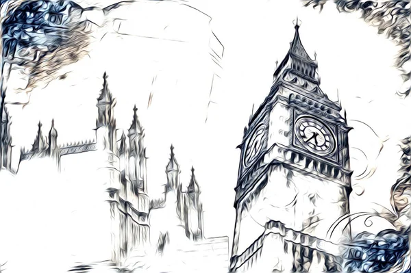 Londra sanat tasarımı çizimi çizimi eğlenceli tasarım antika retro