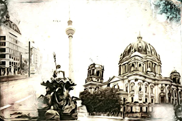 Berlin sanat eskizi çizimi eğlenceli tasarım antika retro