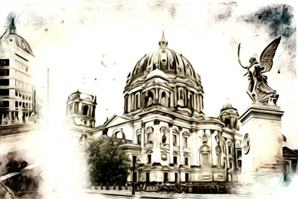 Berlin sanat eskizi çizimi eğlenceli tasarım antika retro