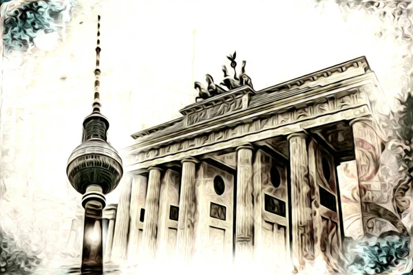 Berlin sanat eskizi çizimi eğlenceli tasarım antika retro