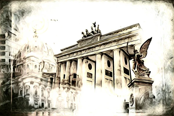 Berlin sanat eskizi çizimi eğlenceli tasarım antika retro