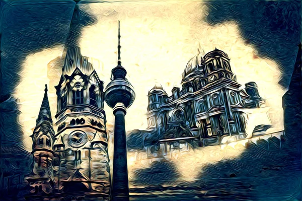 Berlin sanat eskizi çizimi eğlenceli tasarım antika retro