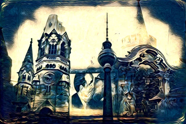 Berlin sanat eskizi çizimi eğlenceli tasarım antika retro