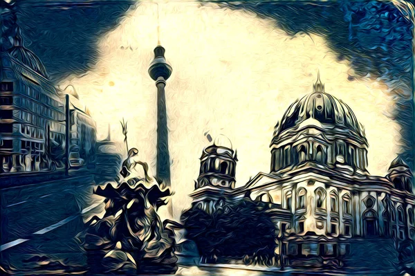 Berlin sanat eskizi çizimi eğlenceli tasarım antika retro