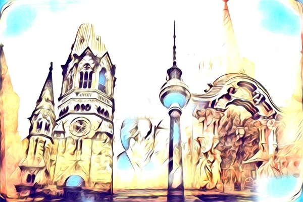 Berlin sanat eskizi çizimi eğlenceli tasarım antika retro