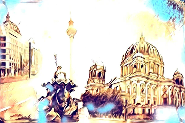 Berlin sanat eskizi çizimi eğlenceli tasarım antika retro