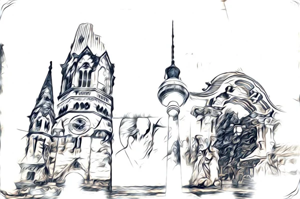 Berlin sanat eskizi çizimi eğlenceli tasarım antika retro