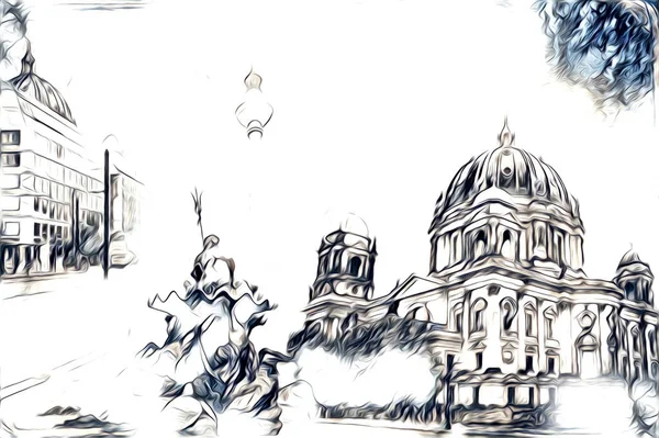 Berlin sanat eskizi çizimi eğlenceli tasarım antika retro