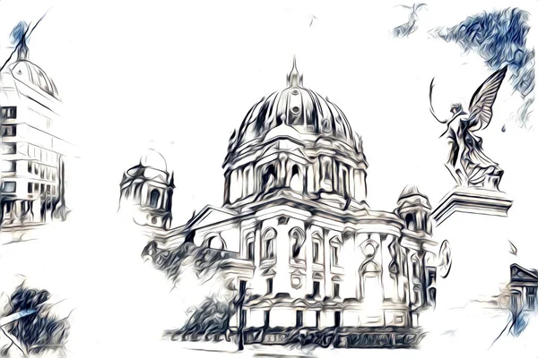 Berlin sanat eskizi çizimi eğlenceli tasarım antika retro