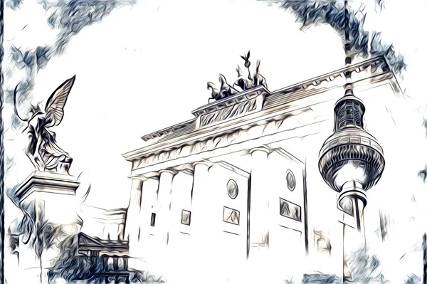 Berlin sanat eskizi çizimi eğlenceli tasarım antika retro