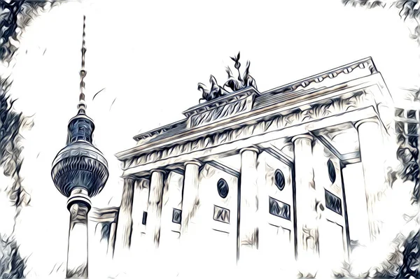 Berlin sanat eskizi çizimi eğlenceli tasarım antika retro