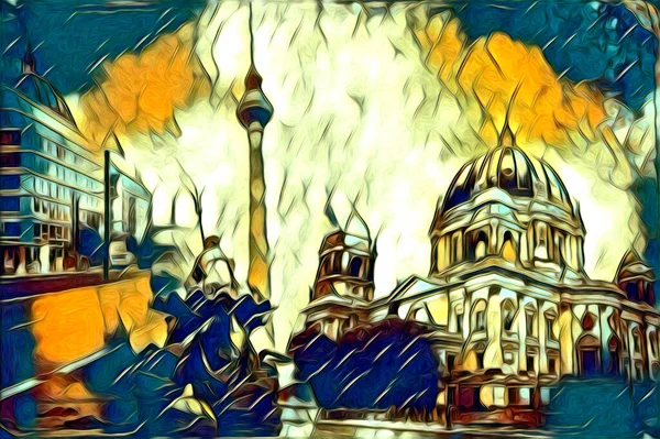 Berlin sanat eskizi çizimi eğlenceli tasarım antika retro