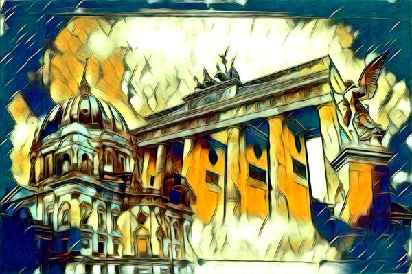 Berlin sanat eskizi çizimi eğlenceli tasarım antika retro