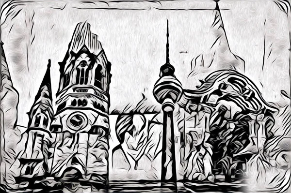 Berlin sanat eskizi çizimi eğlenceli tasarım antika retro