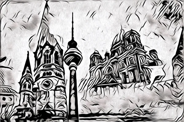 Berlin sanat eskizi çizimi eğlenceli tasarım antika retro
