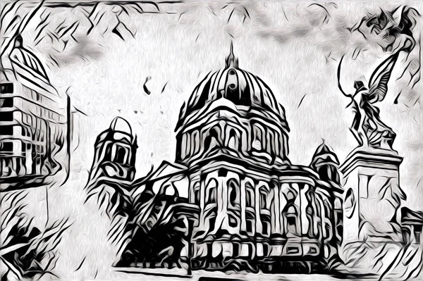 Berlin sanat eskizi çizimi eğlenceli tasarım antika retro