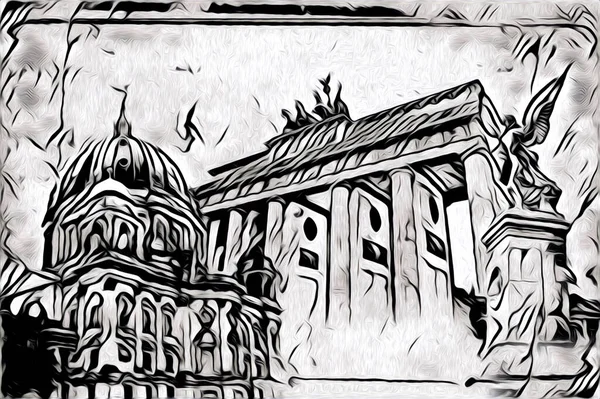 Berlin sanat eskizi çizimi eğlenceli tasarım antika retro