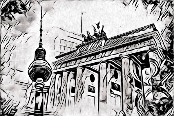 Berlin sanat eskizi çizimi eğlenceli tasarım antika retro