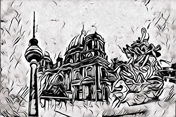 Berlin sanat eskizi çizimi eğlenceli tasarım antika retro