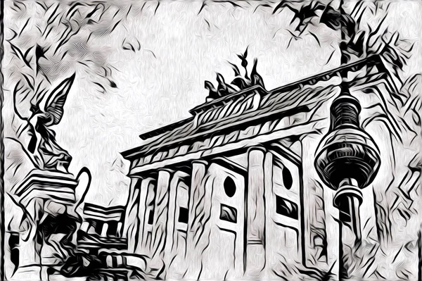 Berlin sanat eskizi çizimi eğlenceli tasarım antika retro