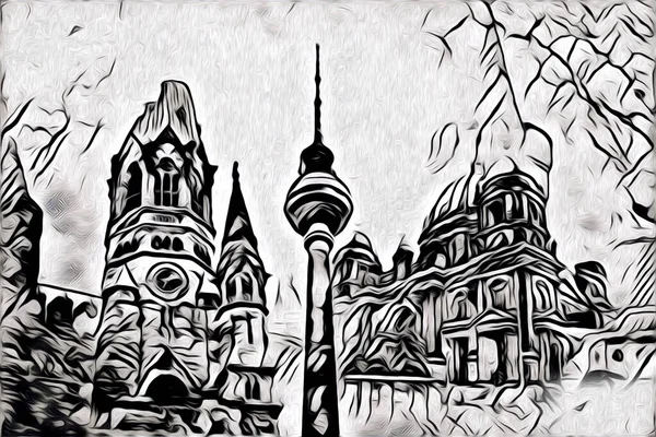 Berlin sanat eskizi çizimi eğlenceli tasarım antika retro