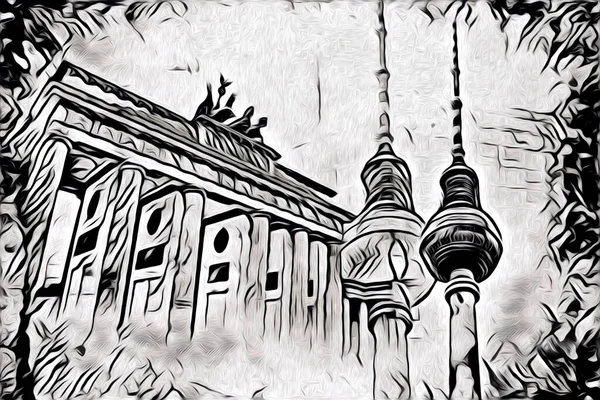 Berlin sanat eskizi çizimi eğlenceli tasarım antika retro