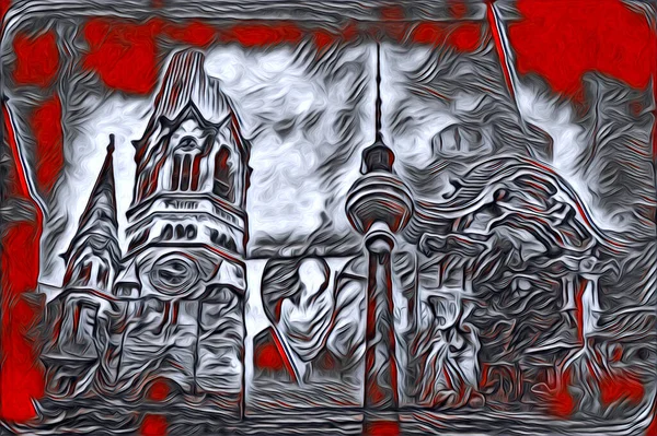 Berlin sanat eskizi çizimi eğlenceli tasarım antika retro