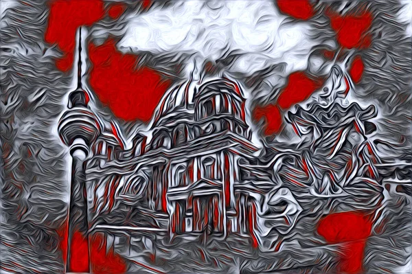 Berlin sanat eskizi çizimi eğlenceli tasarım antika retro