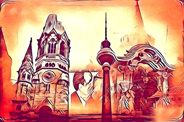 Berlin sanat eskizi çizimi eğlenceli tasarım antika retro