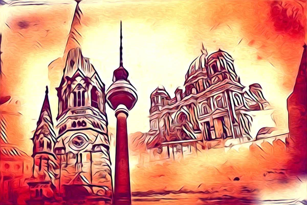 Berlin sanat eskizi çizimi eğlenceli tasarım antika retro