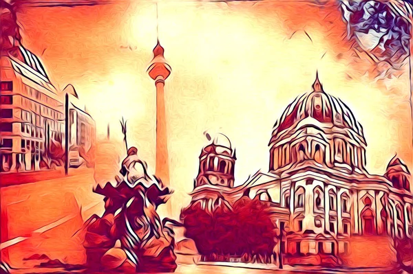 Berlin sanat eskizi çizimi eğlenceli tasarım antika retro