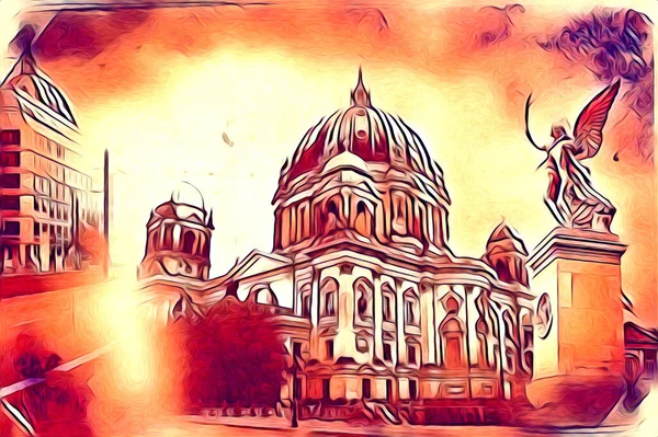 Berlin sanat eskizi çizimi eğlenceli tasarım antika retro