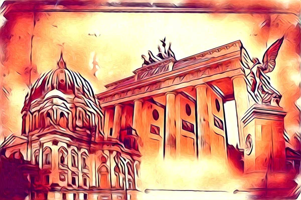 Berlin sanat eskizi çizimi eğlenceli tasarım antika retro