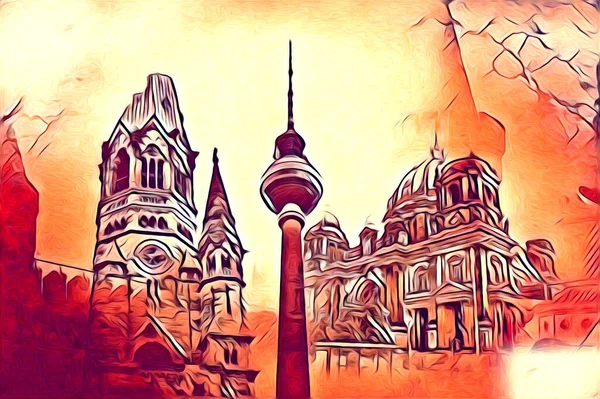 Berlin sanat eskizi çizimi eğlenceli tasarım antika retro