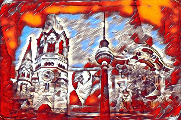 Berlin sanat eskizi çizimi eğlenceli tasarım antika retro