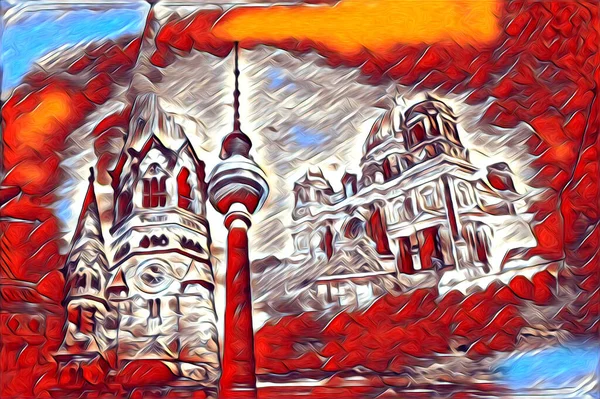 Berlin sanat eskizi çizimi eğlenceli tasarım antika retro