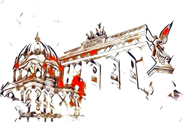 Berlin sanat eskizi çizimi eğlenceli tasarım antika retro