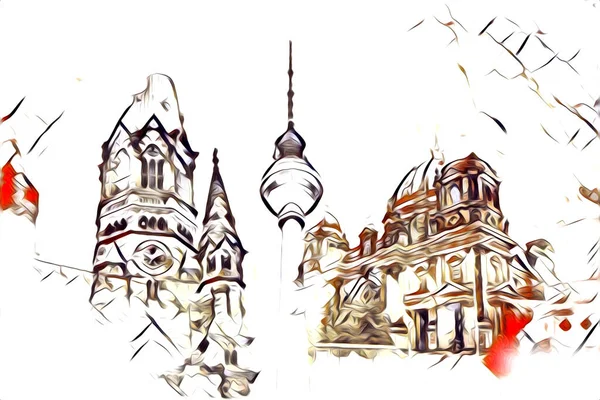 Berlin sanat eskizi çizimi eğlenceli tasarım antika retro