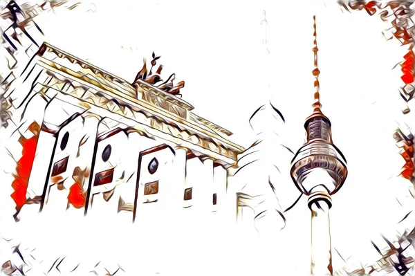 Berlin sanat eskizi çizimi eğlenceli tasarım antika retro