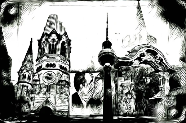 Berlin sanat eskizi çizimi eğlenceli tasarım antika retro