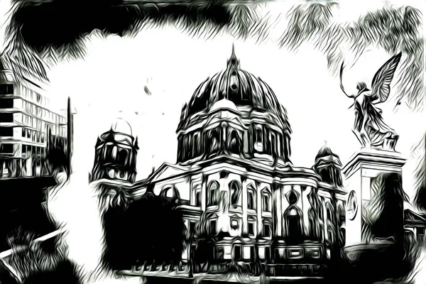 Berlin sanat eskizi çizimi eğlenceli tasarım antika retro