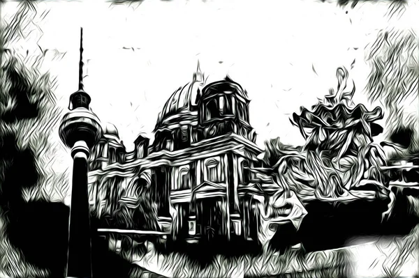Berlin sanat eskizi çizimi eğlenceli tasarım antika retro