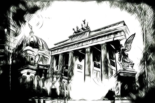 Berlin sanat eskizi çizimi eğlenceli tasarım antika retro