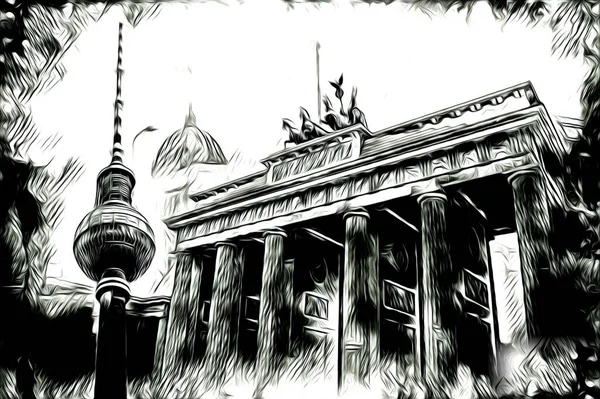 Berlin sanat eskizi çizimi eğlenceli tasarım antika retro