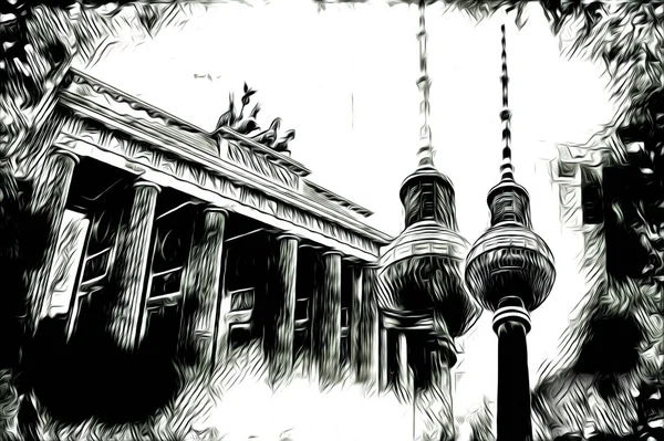 Berlin sanat eskizi çizimi eğlenceli tasarım antika retro
