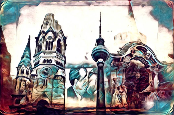 Berlin sanat eskizi çizimi eğlenceli tasarım antika retro