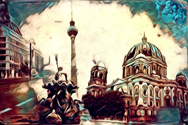 Berlin sanat eskizi çizimi eğlenceli tasarım antika retro