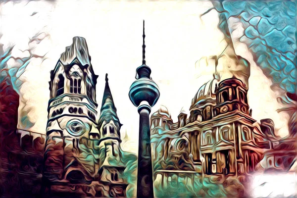 Berlin sanat eskizi çizimi eğlenceli tasarım antika retro