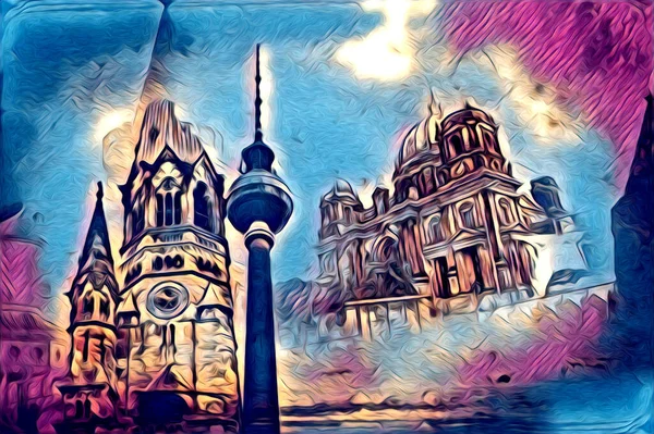 Berlin sanat eskizi çizimi eğlenceli tasarım antika retro